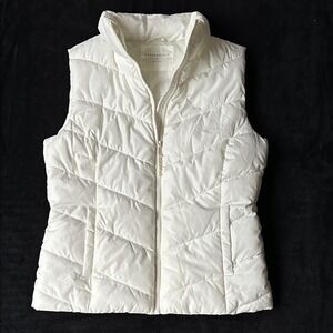Aeropostale Womens‎ Puffer Vest Winter White Full Zip Mock Neck Size Small